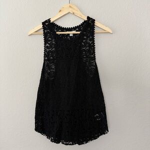 American Eagle Outfitters Black Lace Tank‎ Top